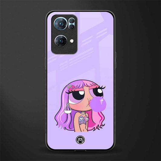 purple chic powerpuff girls glass case for oppo reno7 pro 5g image