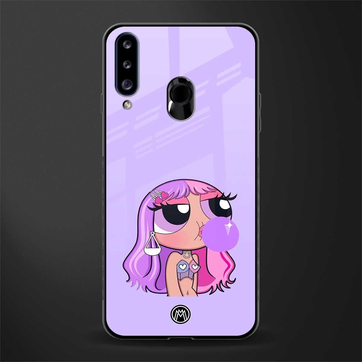 purple chic powerpuff girls glass case for samsung galaxy a20s image