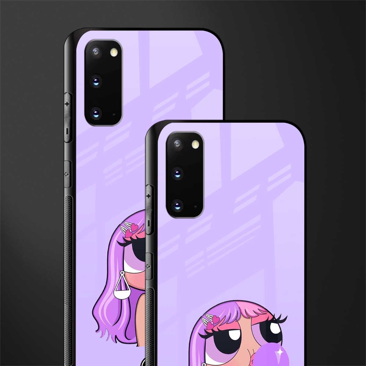 purple chic powerpuff girls glass case for samsung galaxy s20 image-2