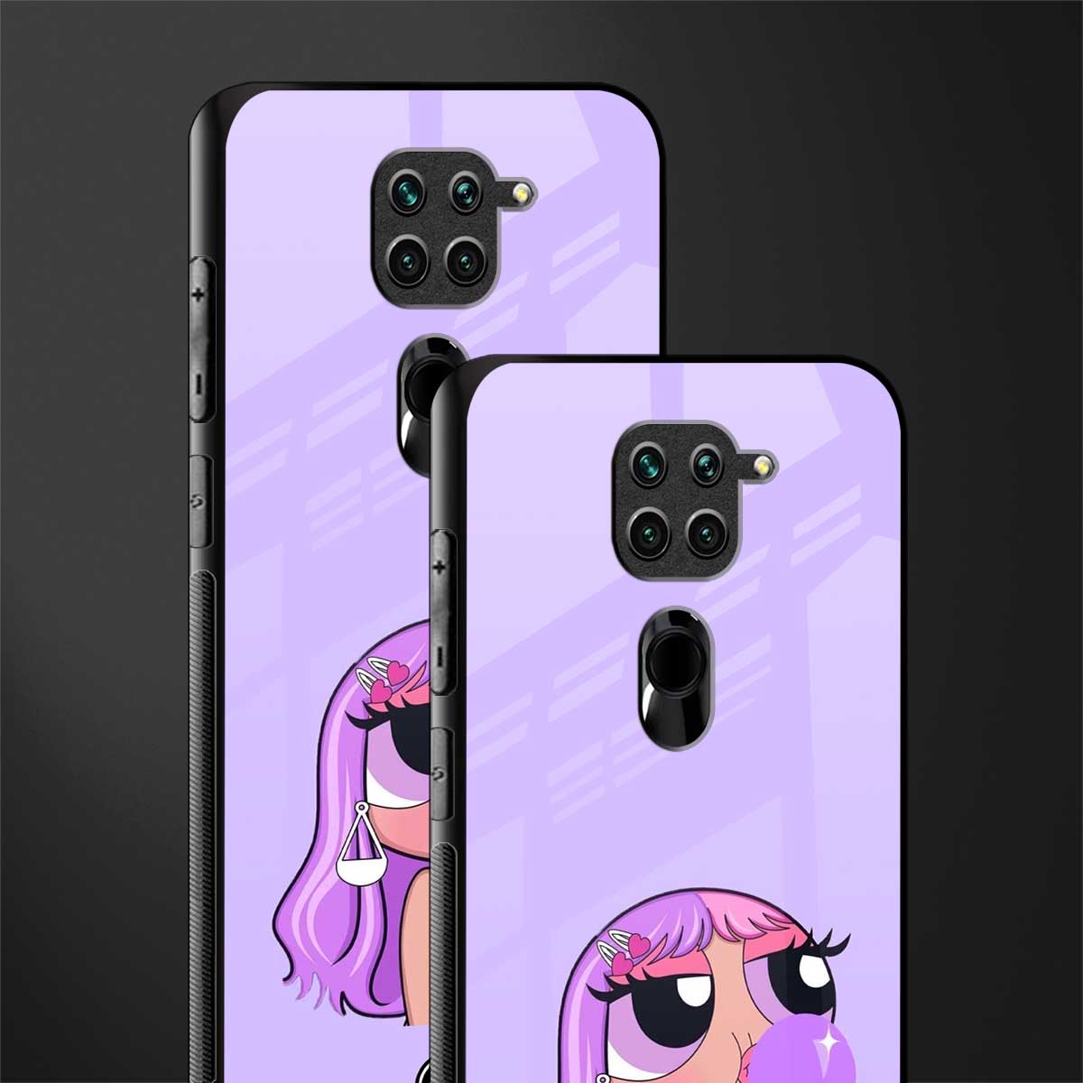 purple chic powerpuff girls glass case for redmi note 9 image-2