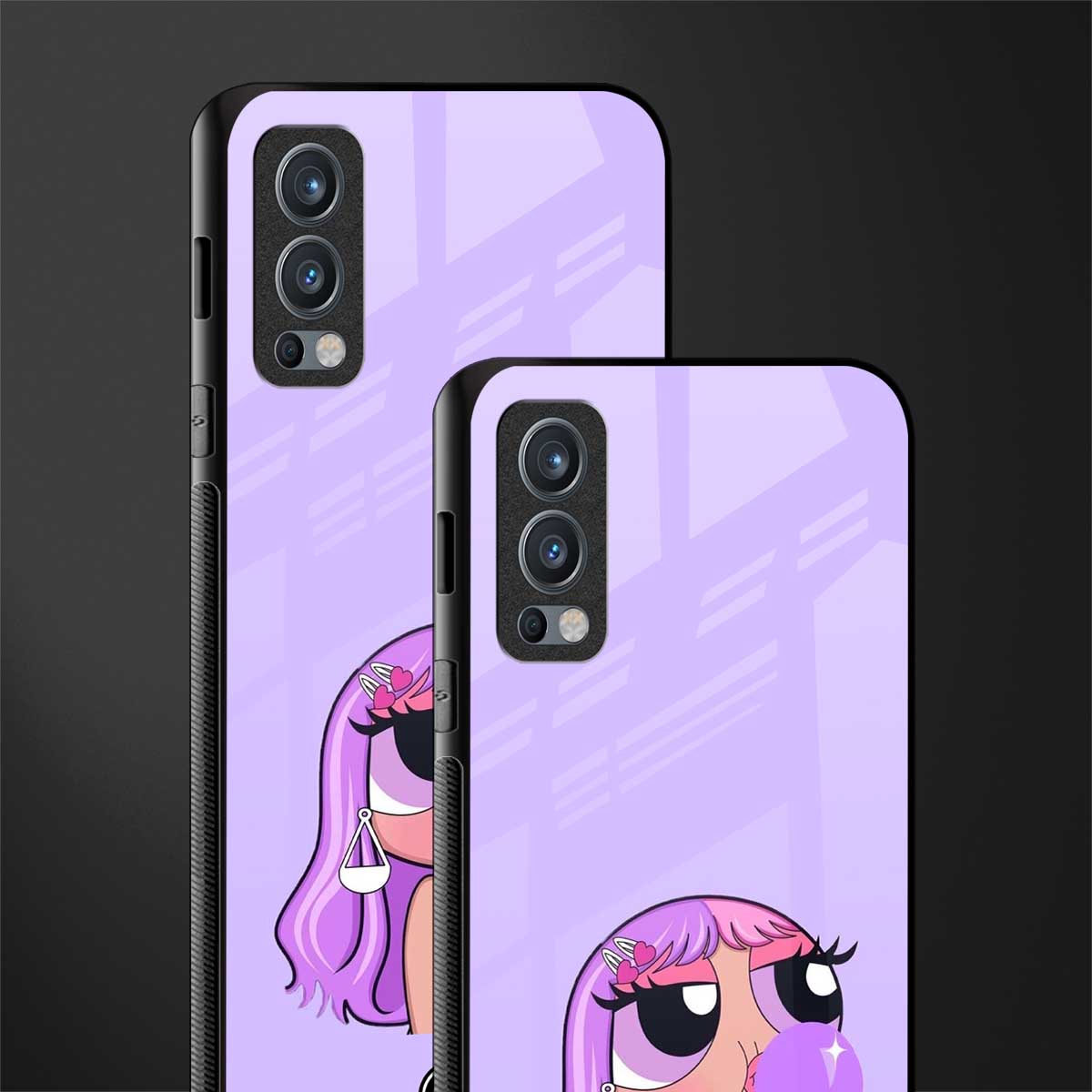 purple chic powerpuff girls glass case for oneplus nord 2 5g image-2