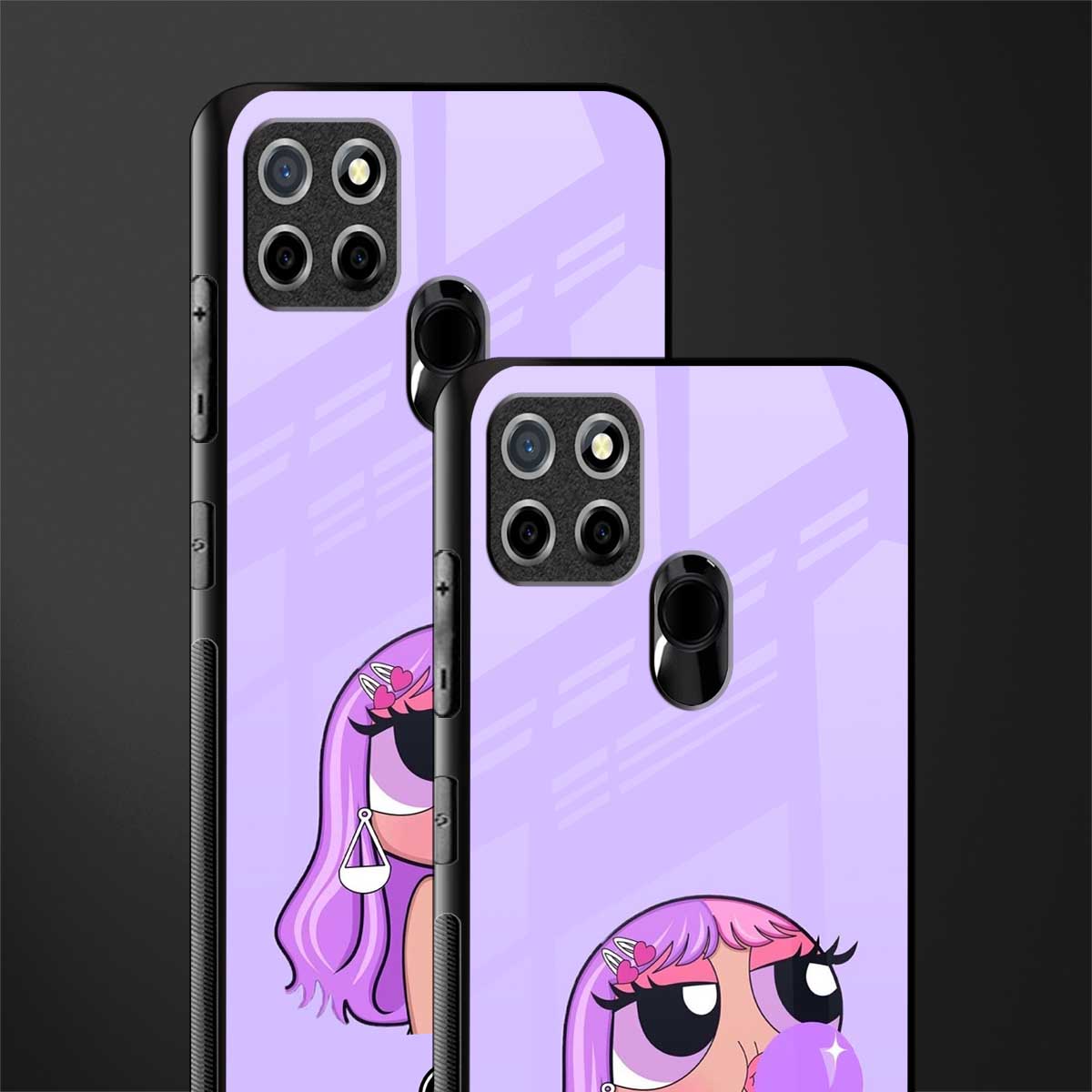 purple chic powerpuff girls glass case for realme narzo 30a image-2