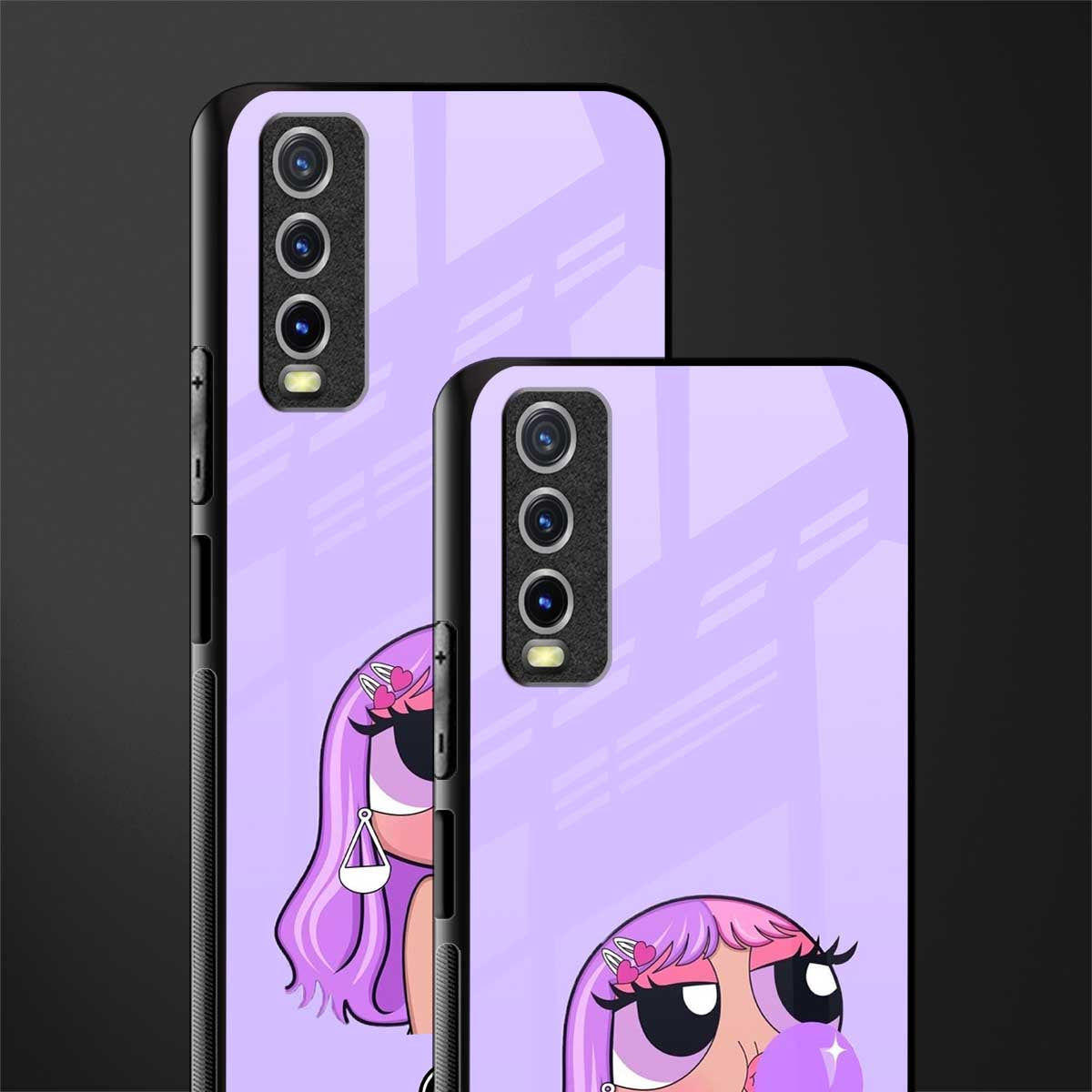 purple chic powerpuff girls glass case for vivo y20 image-2