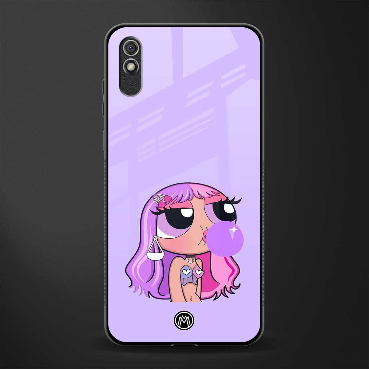 purple chic powerpuff girls glass case for redmi 9i image