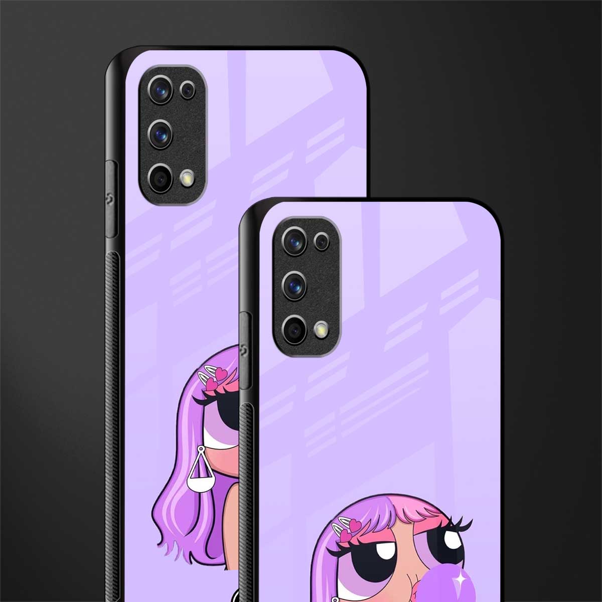 purple chic powerpuff girls glass case for realme 7 pro image-2