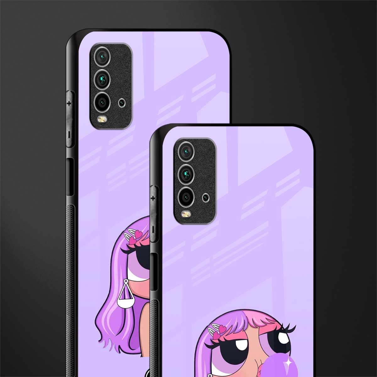 purple chic powerpuff girls glass case for redmi 9 power image-2