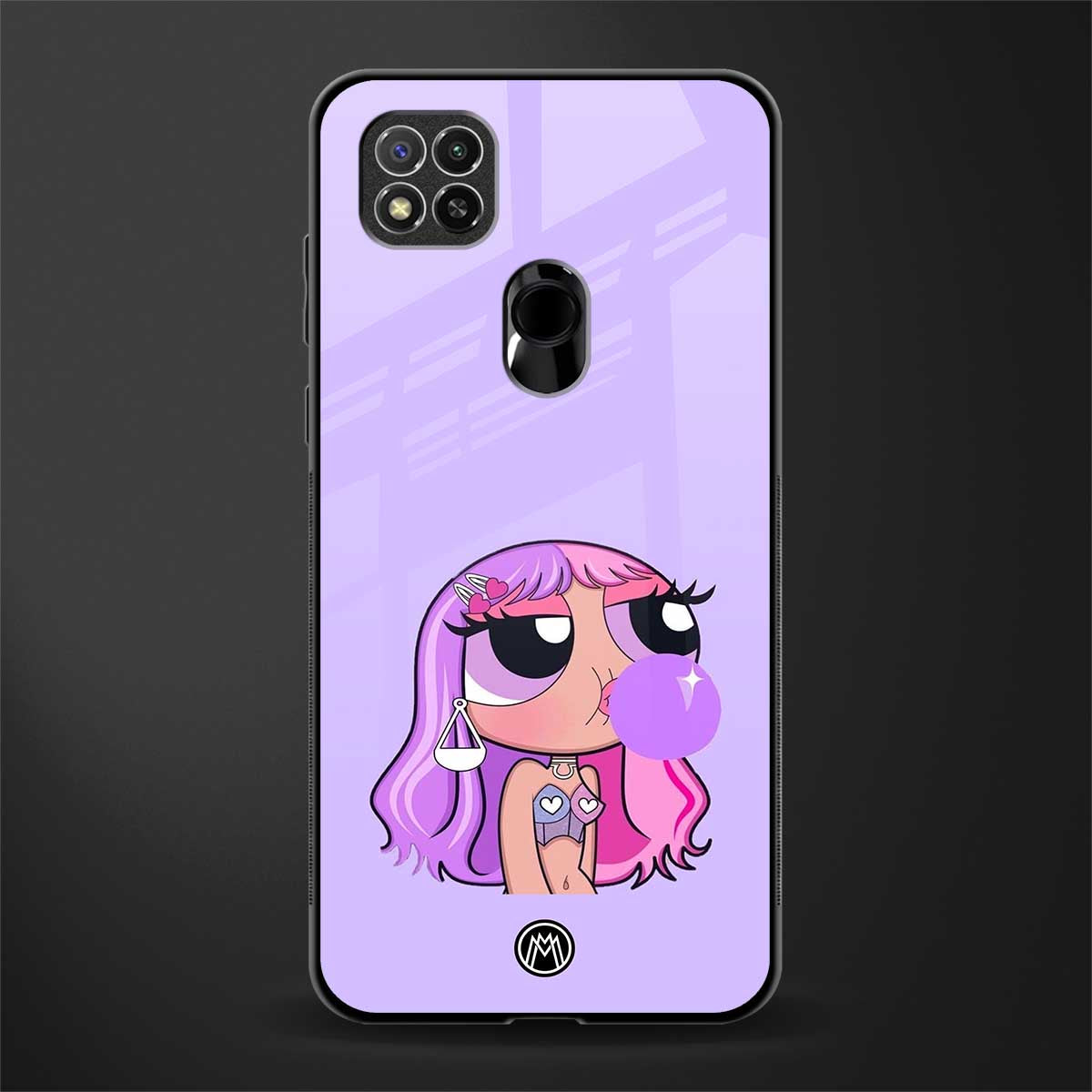 purple chic powerpuff girls glass case for redmi 9 image