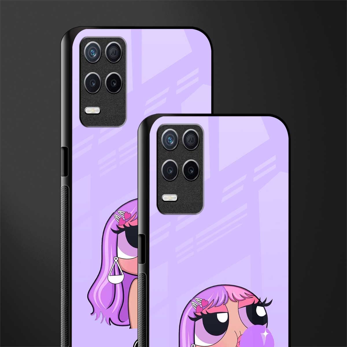 purple chic powerpuff girls glass case for realme narzo 30 5g image-2