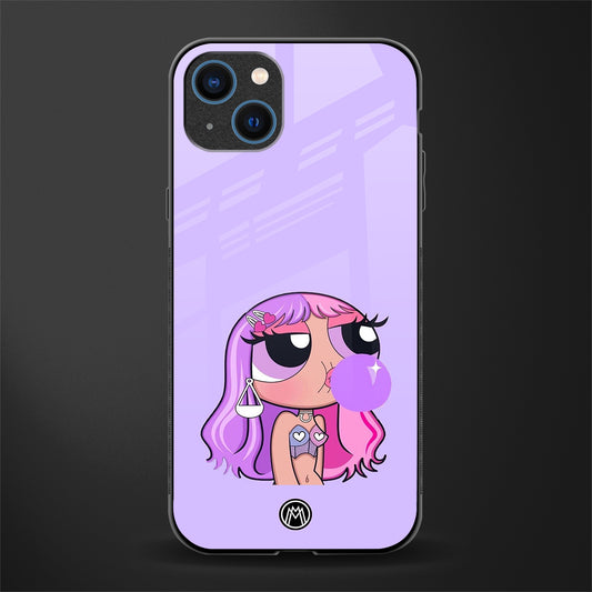 purple chic powerpuff girls glass case for iphone 13 image