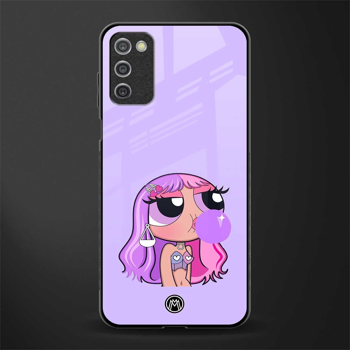 purple chic powerpuff girls glass case for samsung galaxy a03s image