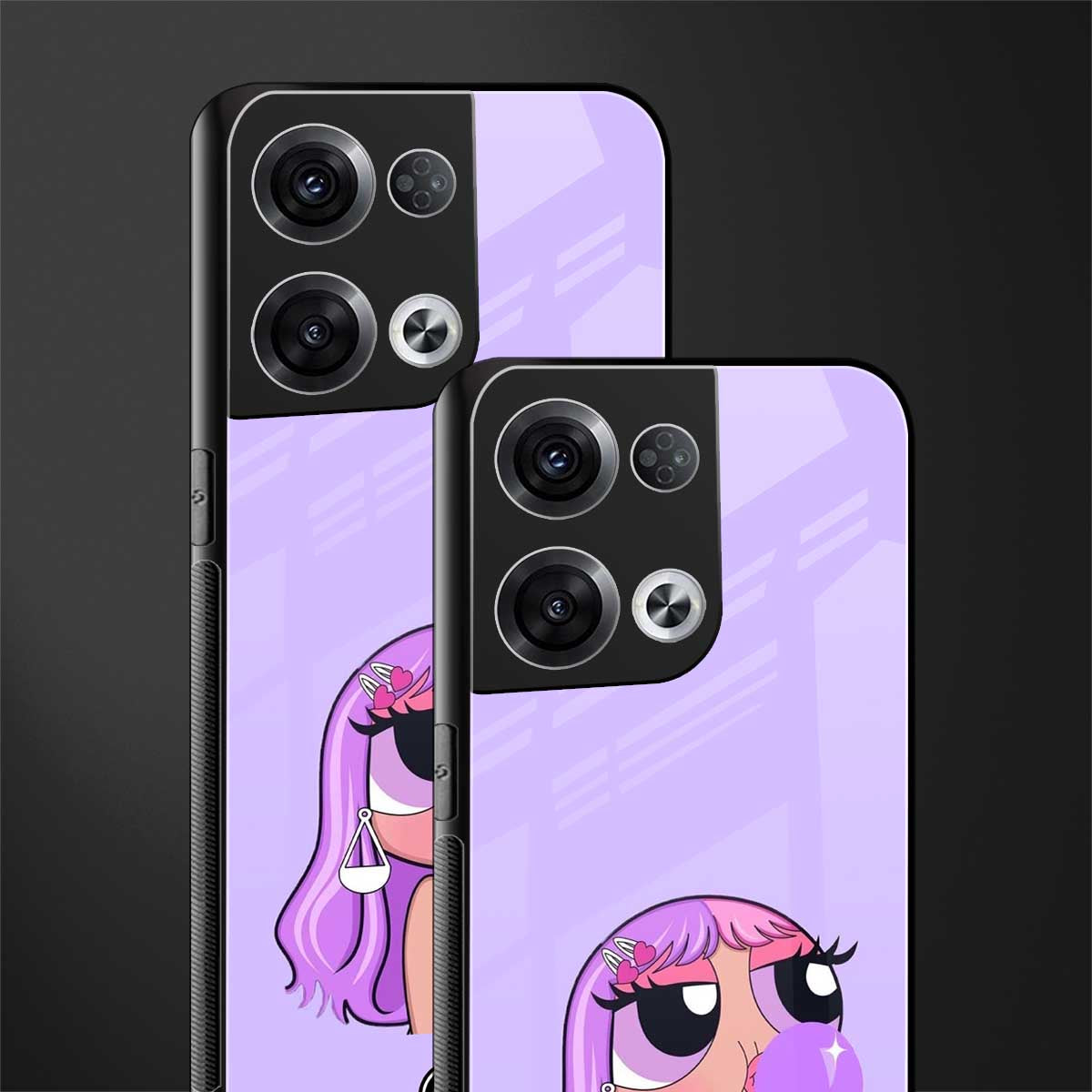 purple chic powerpuff girls back phone cover | glass case for oppo reno 8 pro