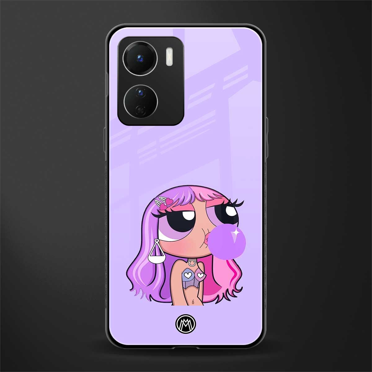 purple chic powerpuff girls back phone cover | glass case for vivo y16