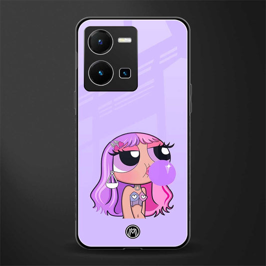 purple chic powerpuff girls back phone cover | glass case for vivo y35 4g