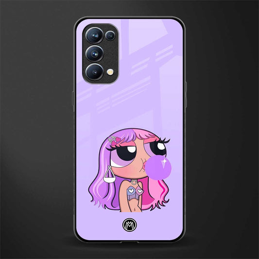 purple chic powerpuff girls back phone cover | glass case for oppo reno 5