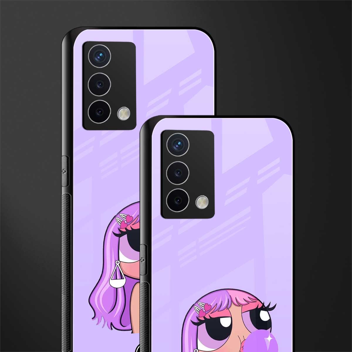 purple chic powerpuff girls back phone cover | glass case for oppo a74 4g