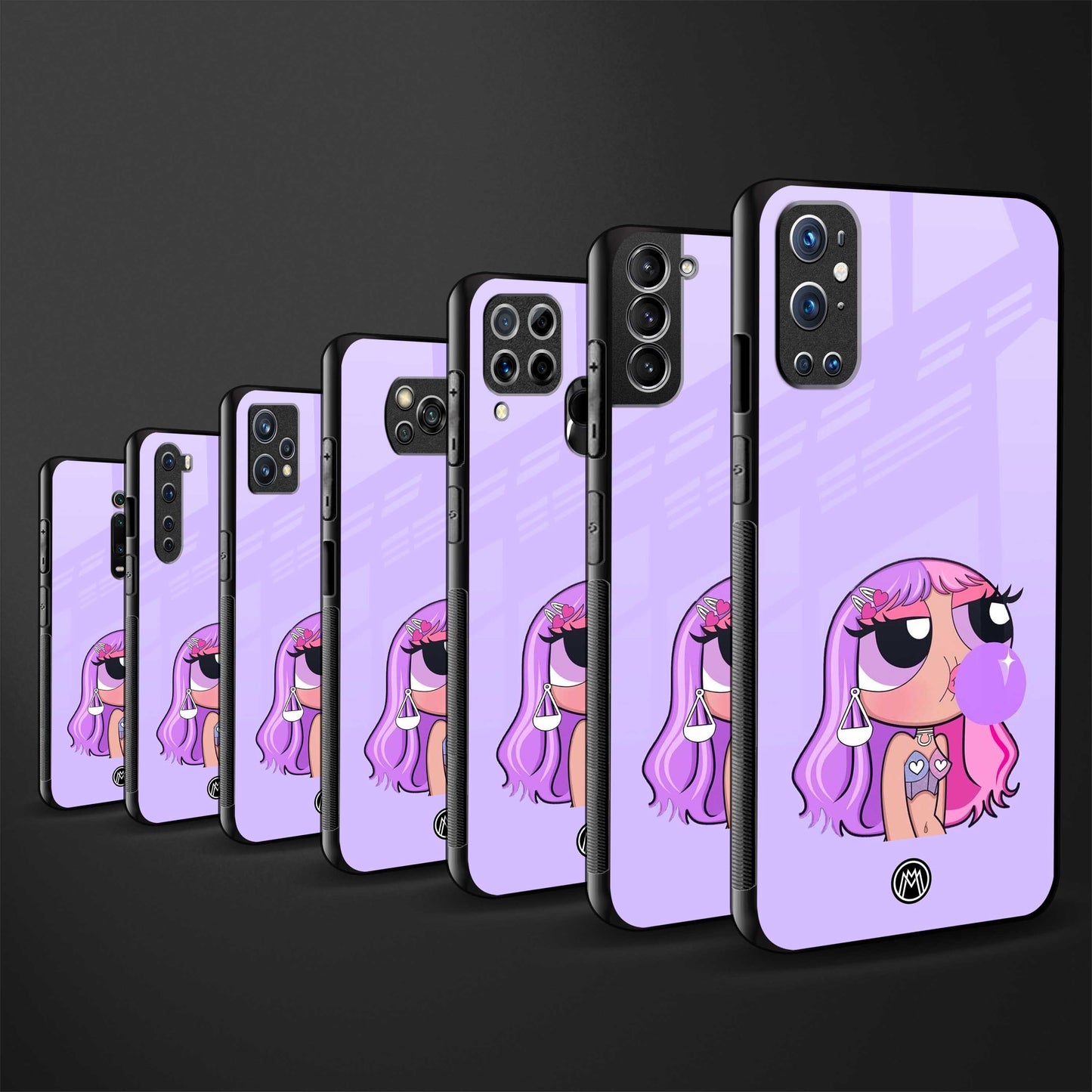 purple chic powerpuff girls glass case for realme 7 pro image-3