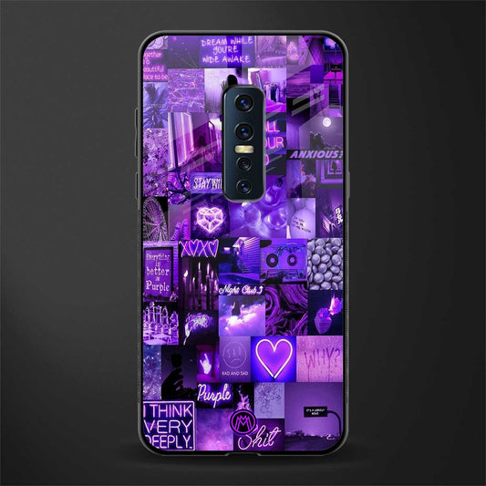 purple collage aesthetic glass case for vivo v17 pro image