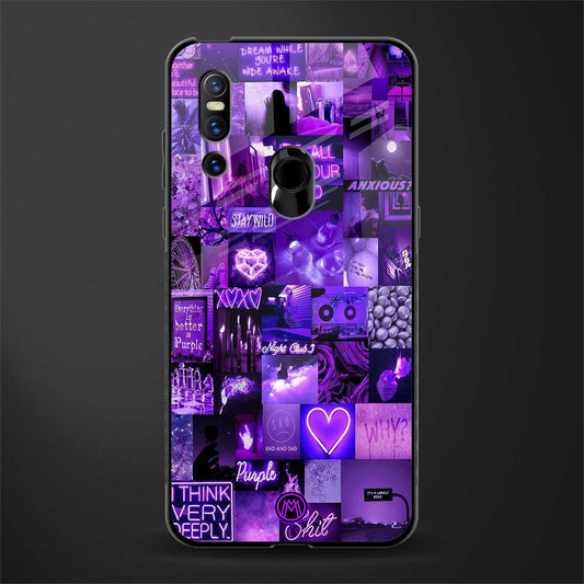 purple collage aesthetic glass case for vivo v15 image