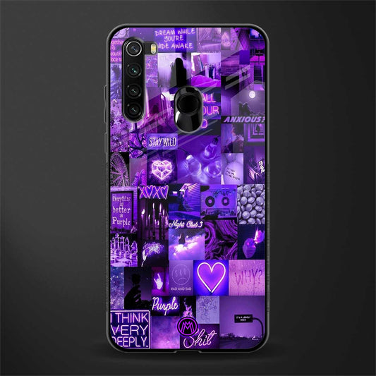 purple collage aesthetic glass case for redmi note 8 image