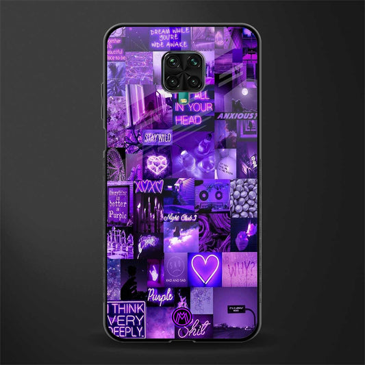 purple collage aesthetic glass case for redmi note 9 pro max image
