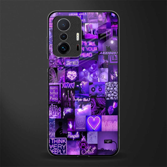 purple collage aesthetic glass case for mi 11t pro 5g image