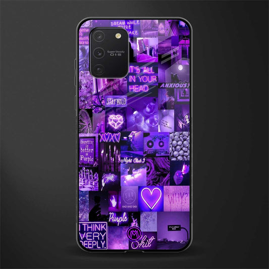 purple collage aesthetic glass case for samsung galaxy a91 image