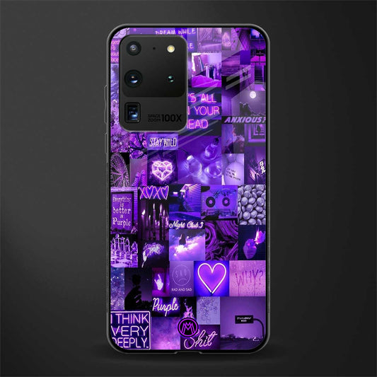 purple collage aesthetic glass case for samsung galaxy s20 ultra image