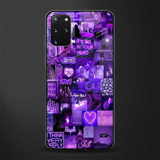 purple collage aesthetic glass case for samsung galaxy s20 plus image