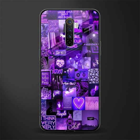 purple collage aesthetic glass case for realme x2 pro image