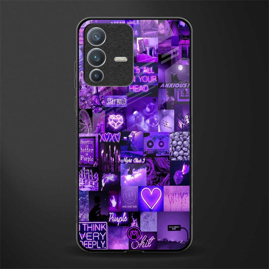 purple collage aesthetic glass case for vivo v23 pro 5g image