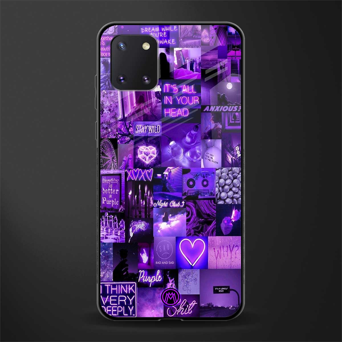 purple collage aesthetic glass case for samsung a81 image