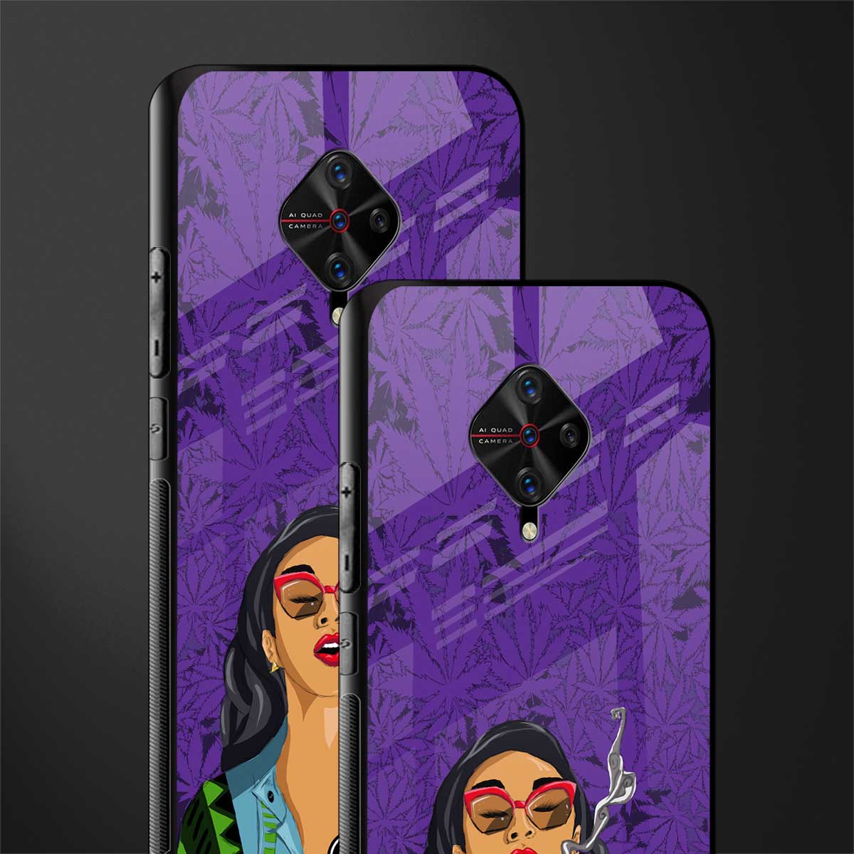 purple smoke glass case for vivo s1 pro image-2