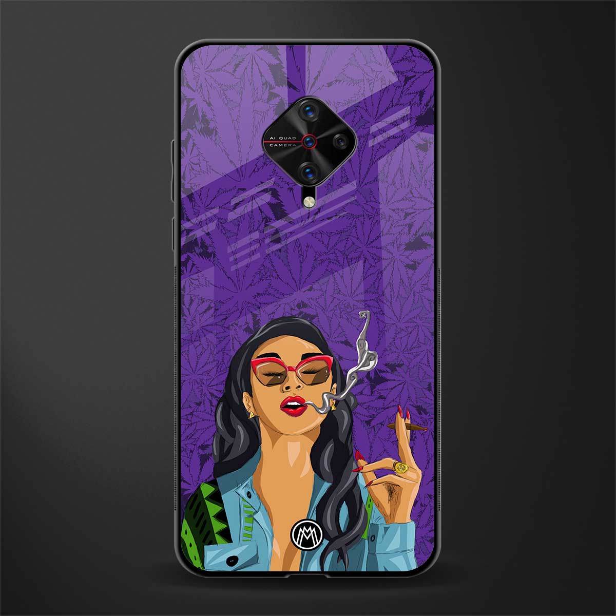 purple smoke glass case for vivo s1 pro image