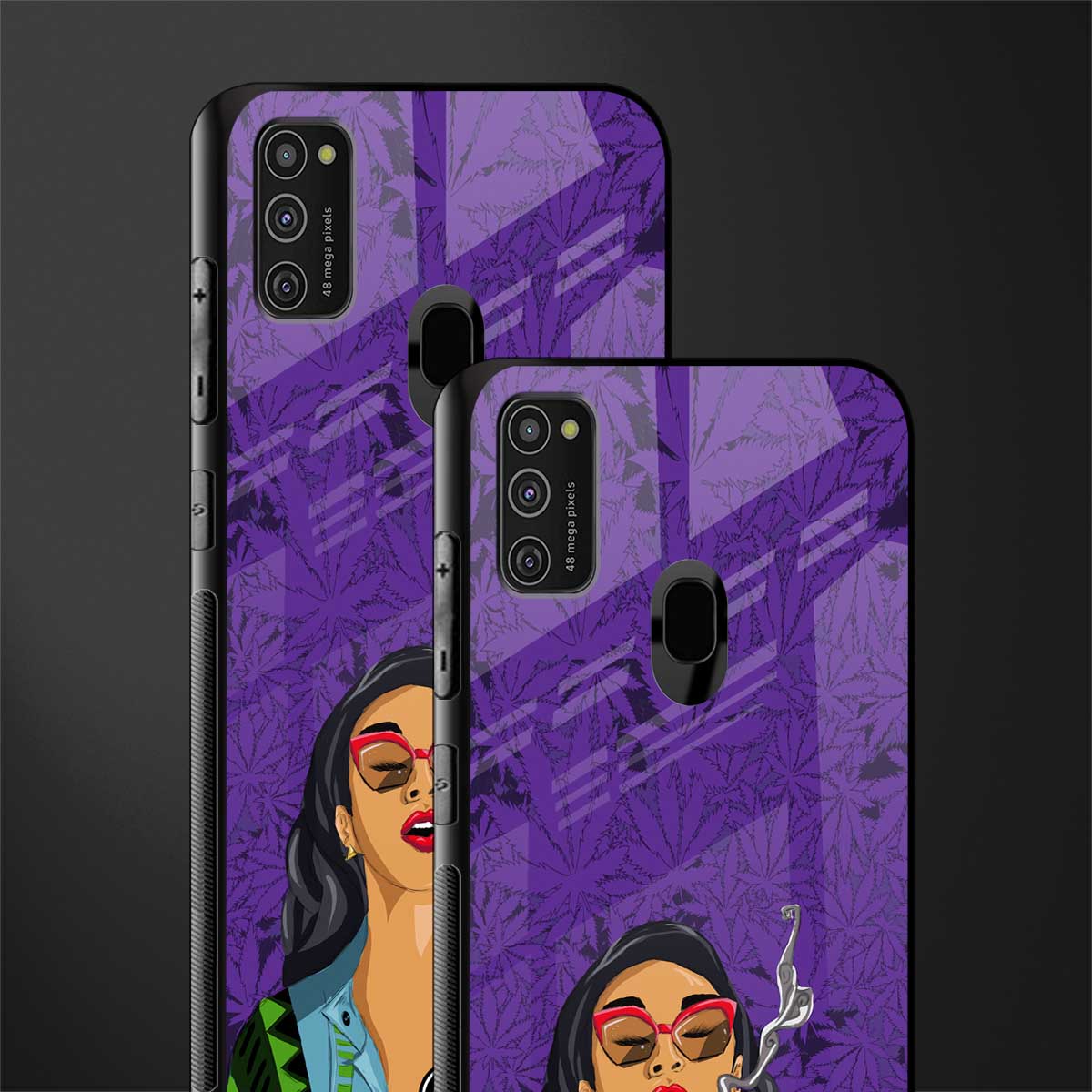 purple smoke glass case for samsung galaxy m30s image-2