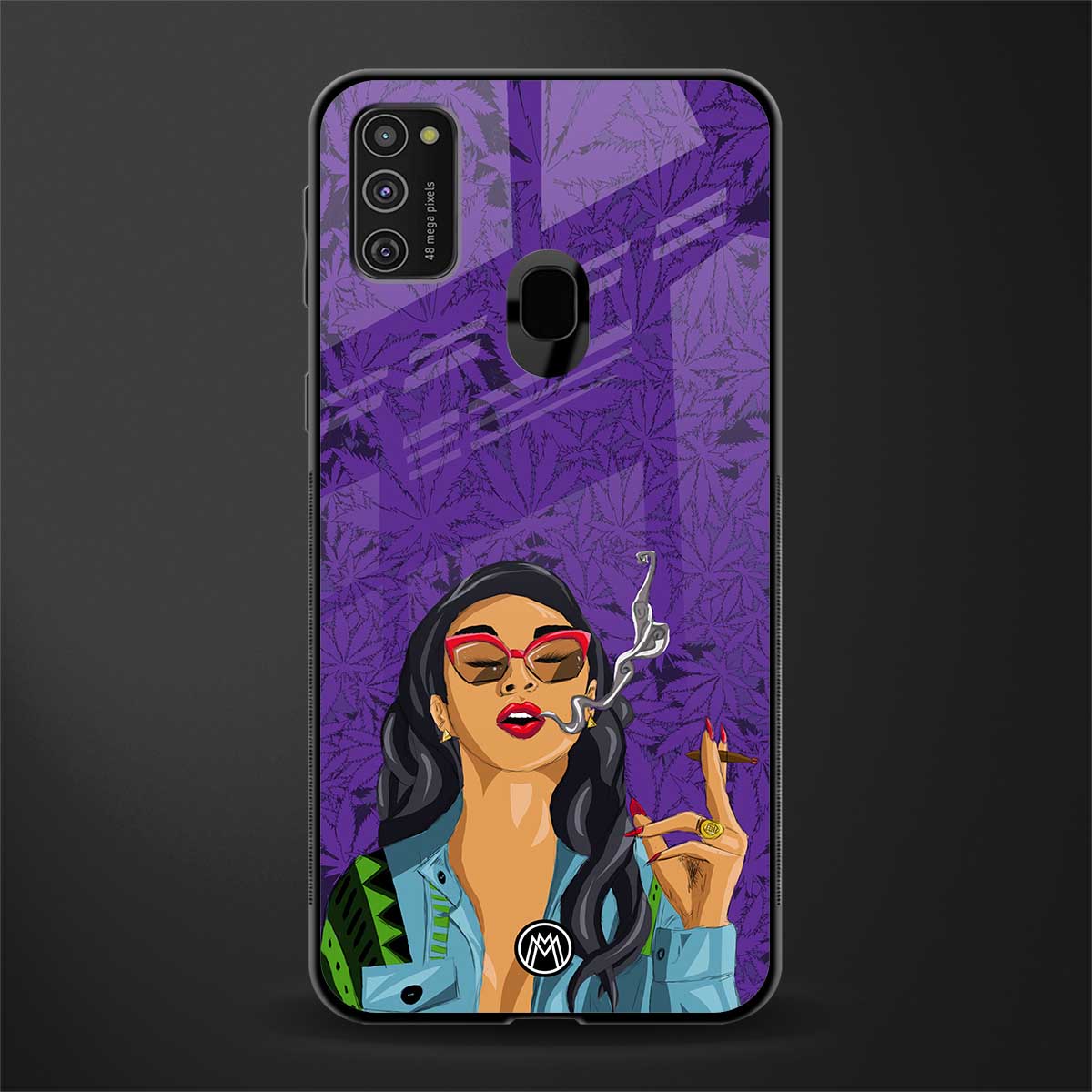 purple smoke glass case for samsung galaxy m30s image