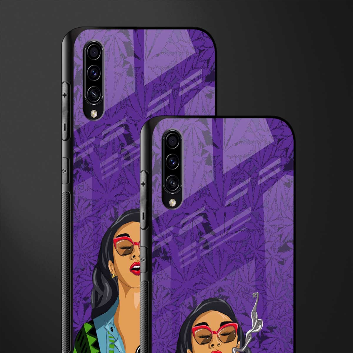 purple smoke glass case for samsung galaxy a70 image-2