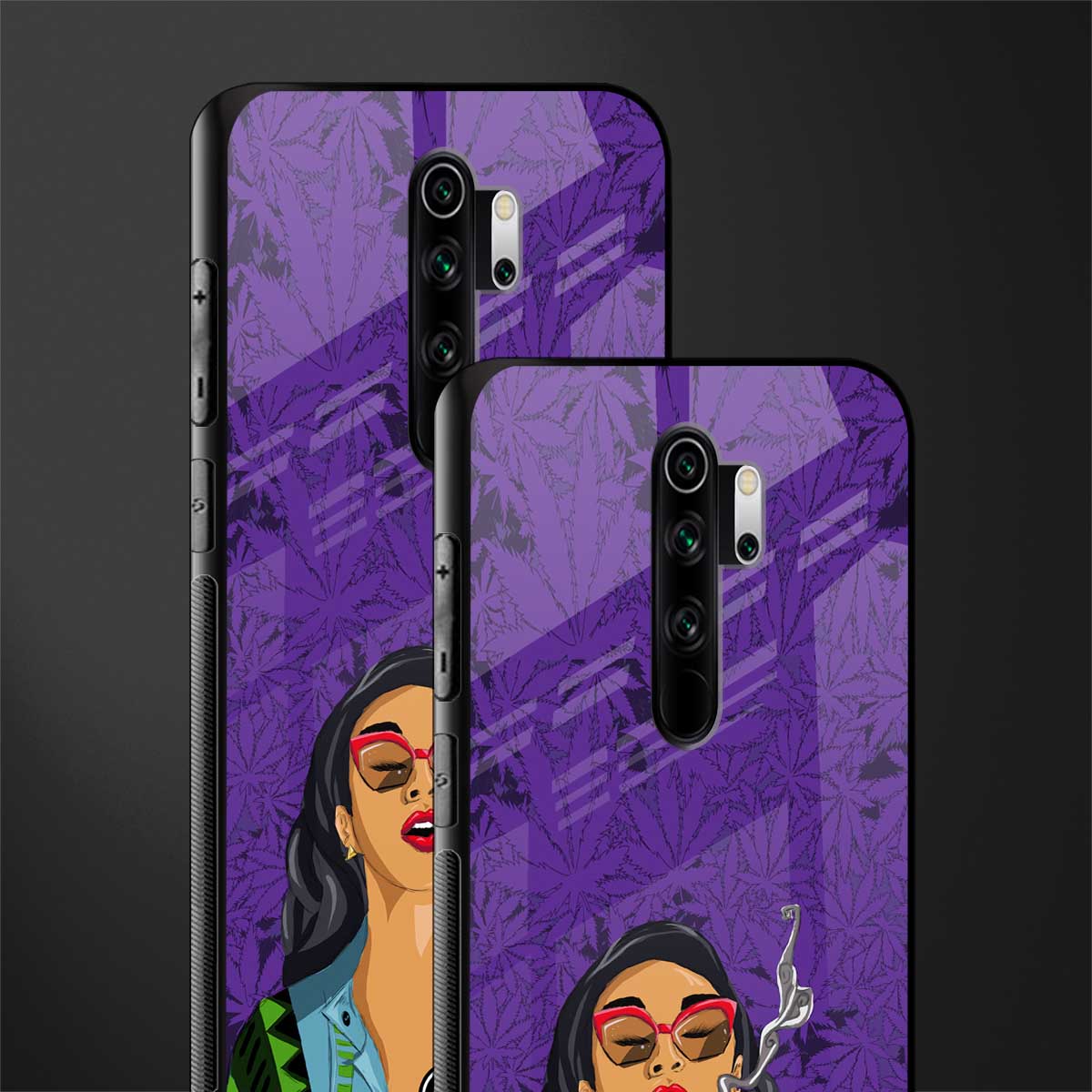 purple smoke glass case for redmi note 8 pro image-2