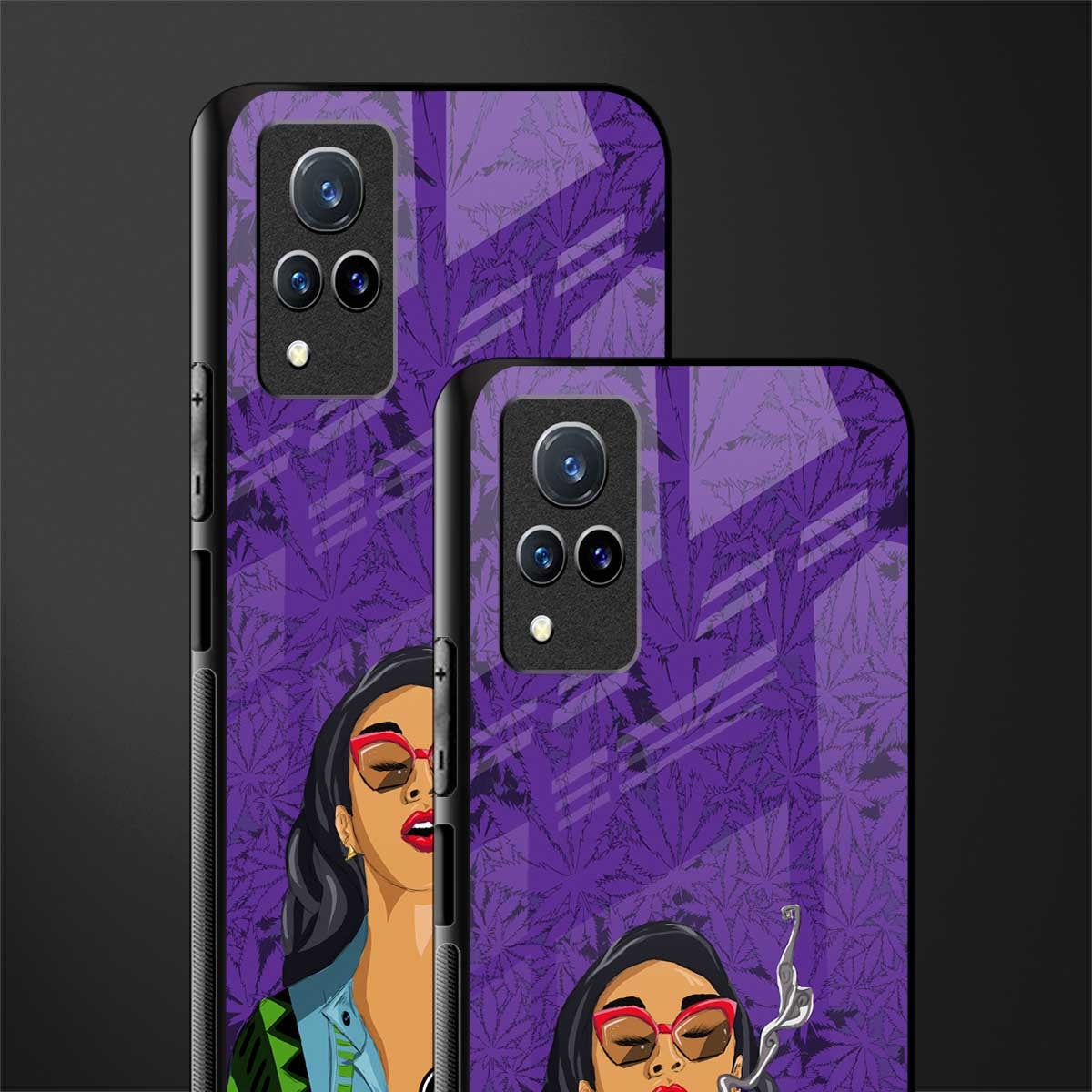 purple smoke glass case for vivo v21 5g image-2