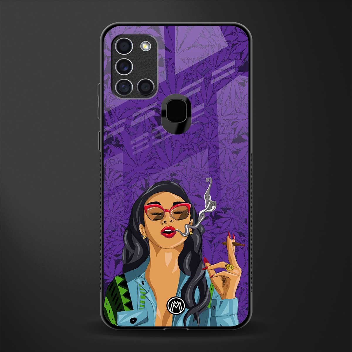 purple smoke glass case for samsung galaxy a21s image