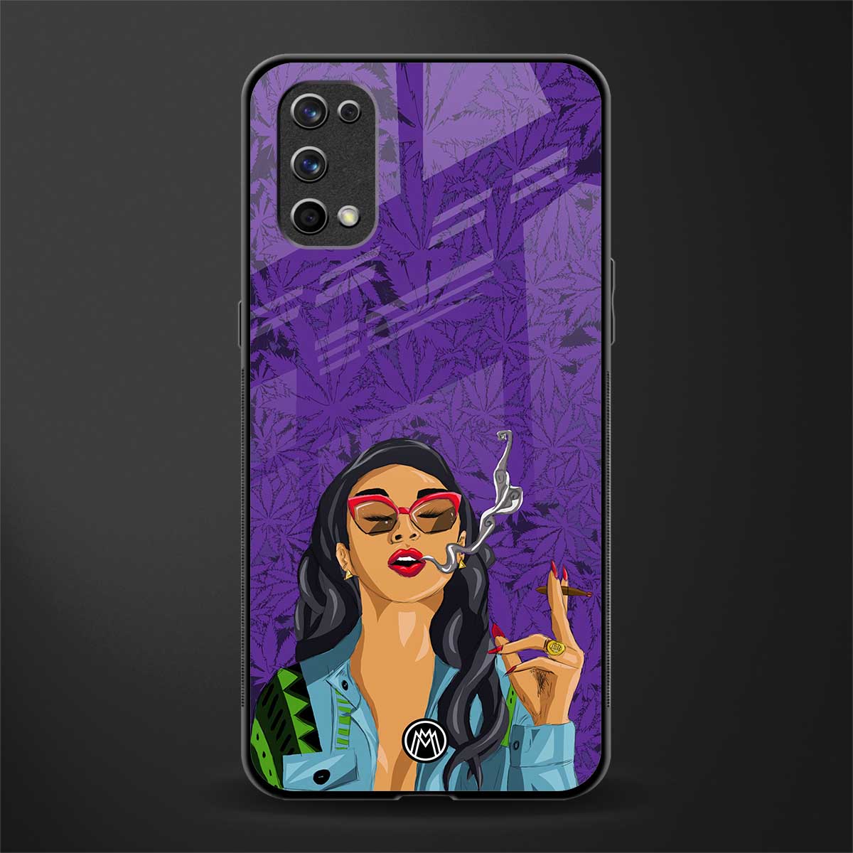 purple smoke glass case for realme 7 pro image