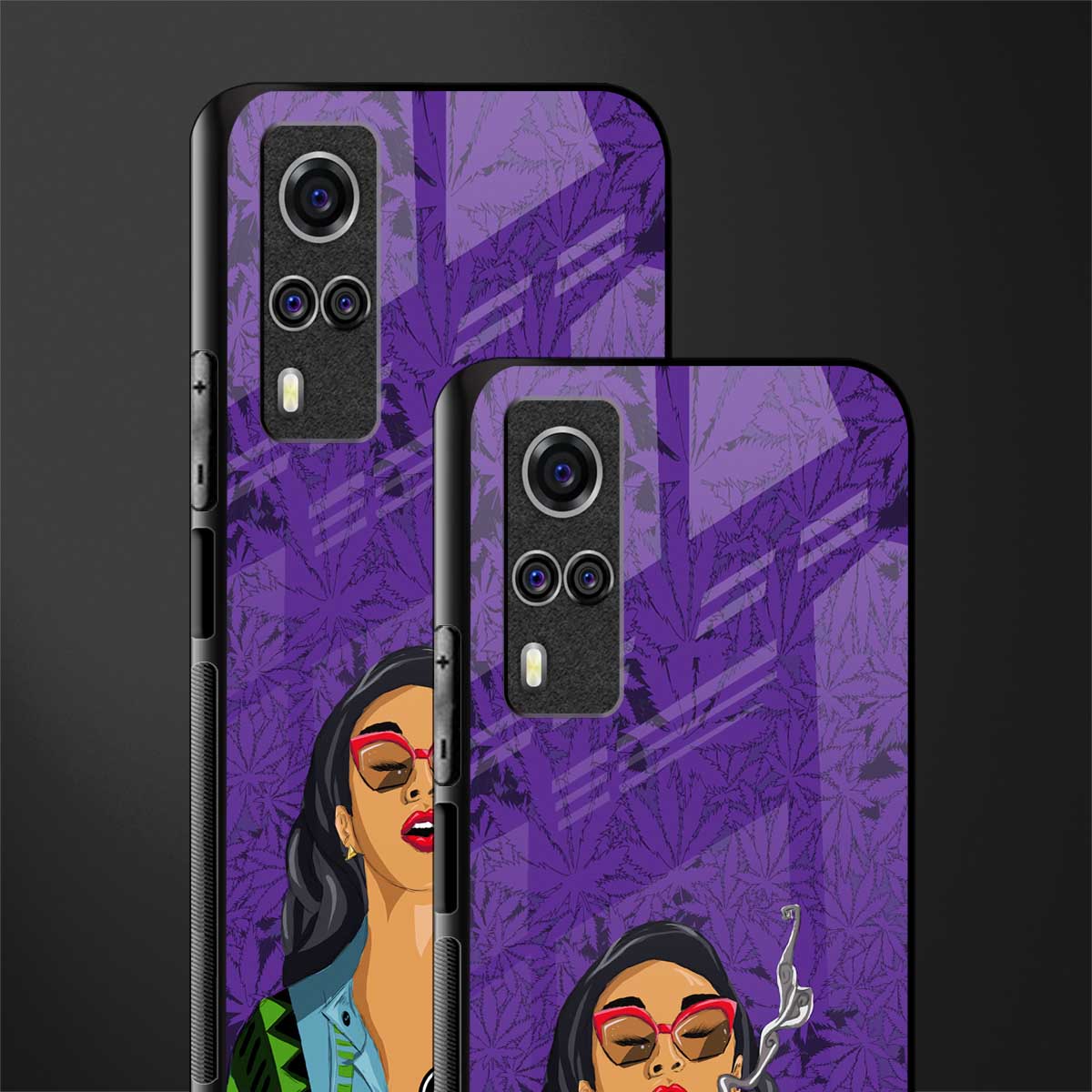 purple smoke glass case for vivo y51 image-2