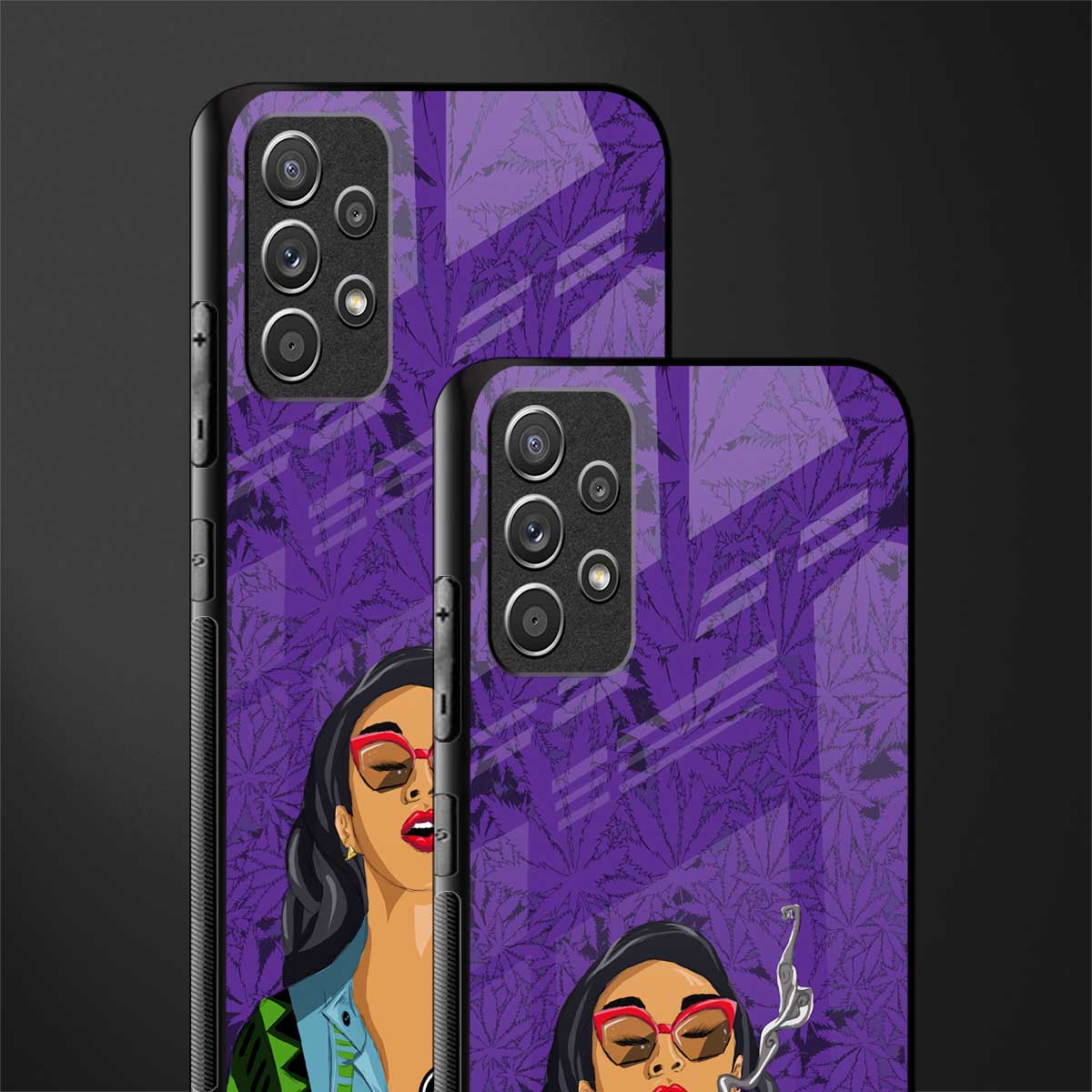 purple smoke glass case for samsung galaxy a72 image-2