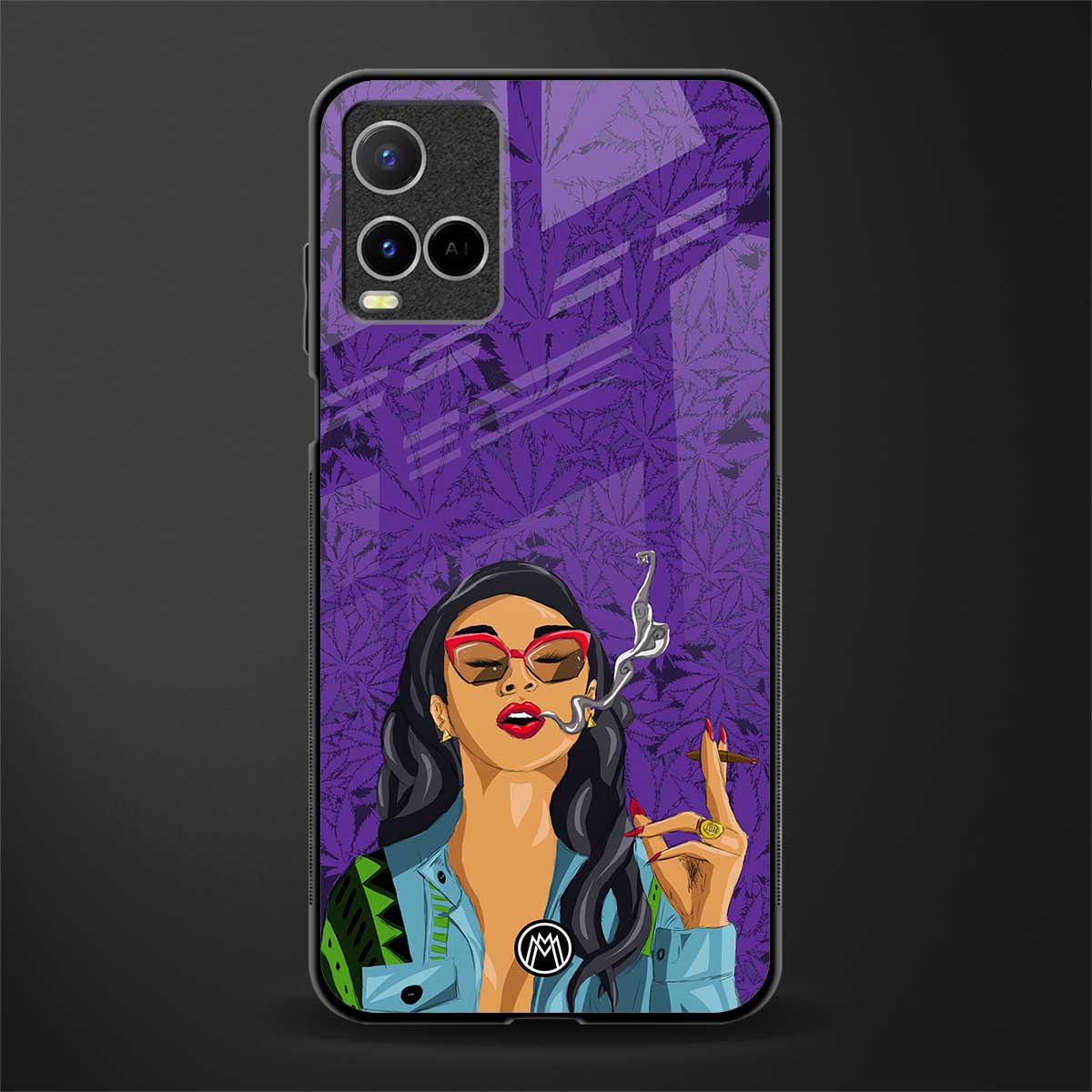 purple smoke glass case for vivo y33s vivo y33t image