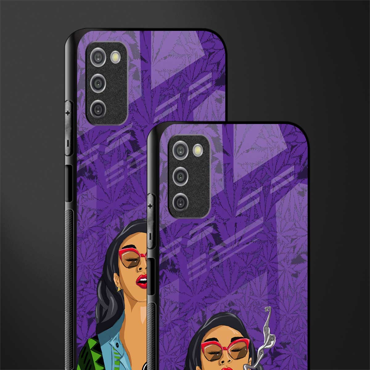 purple smoke glass case for samsung galaxy a03s image-2