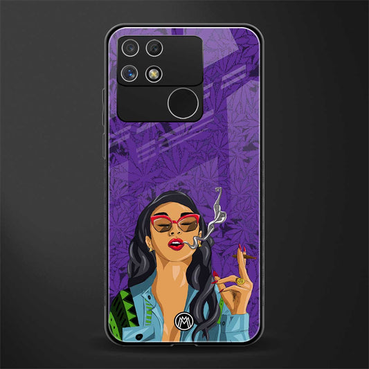 purple smoke back phone cover | glass case for realme narzo 50a