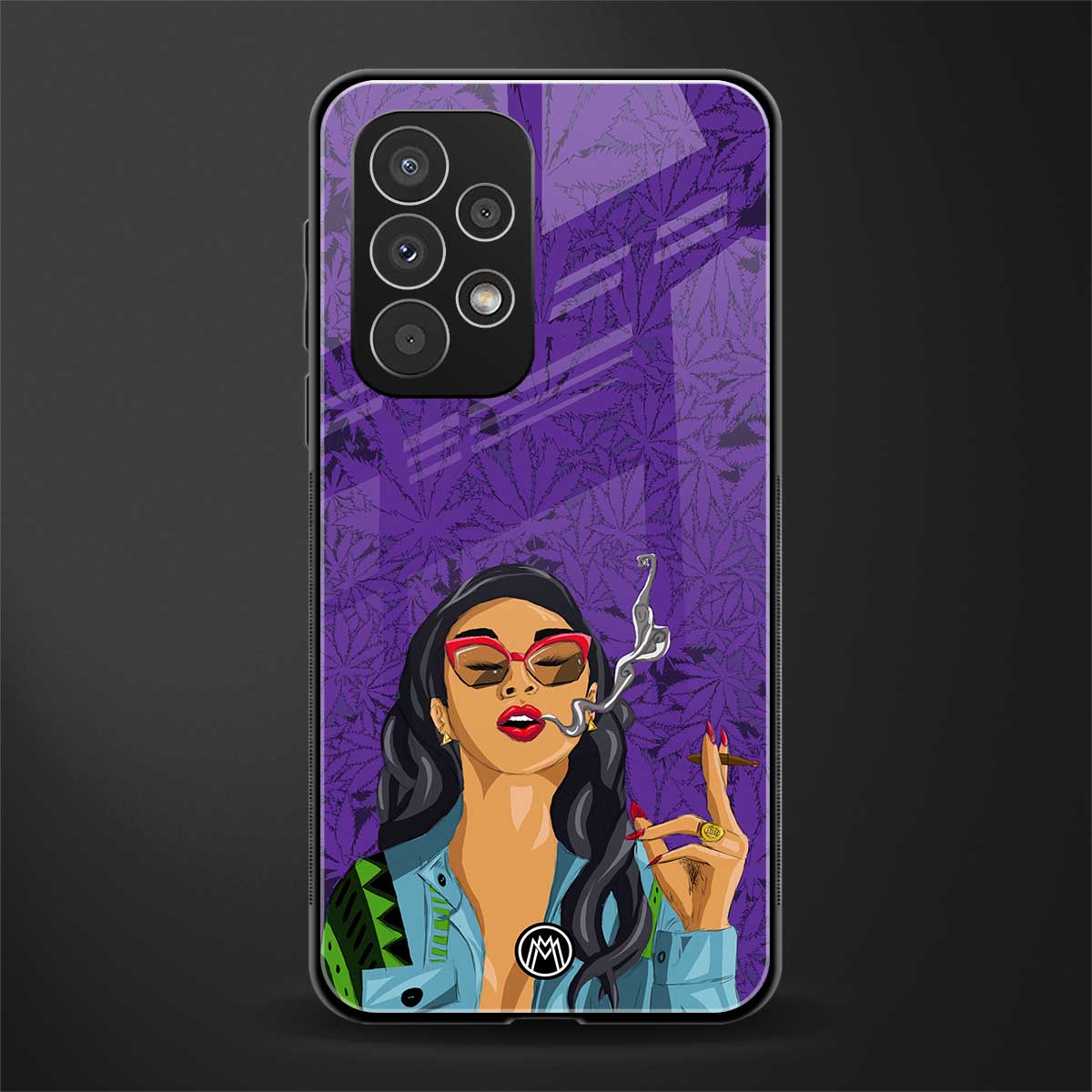 purple smoke back phone cover | glass case for samsung galaxy a53 5g