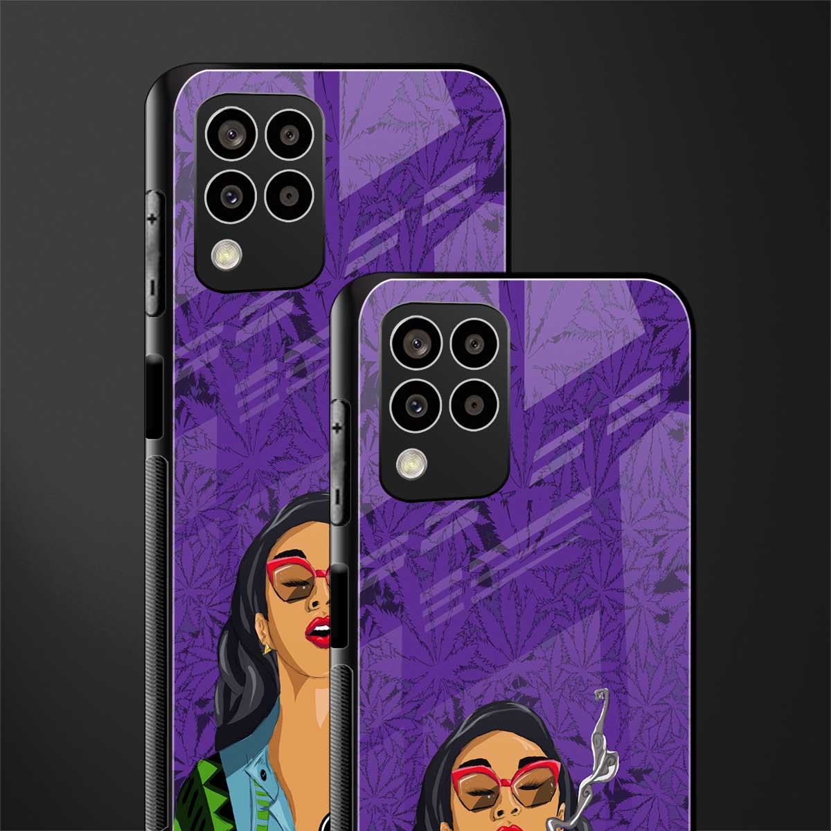 purple smoke back phone cover | glass case for samsung galaxy m33 5g