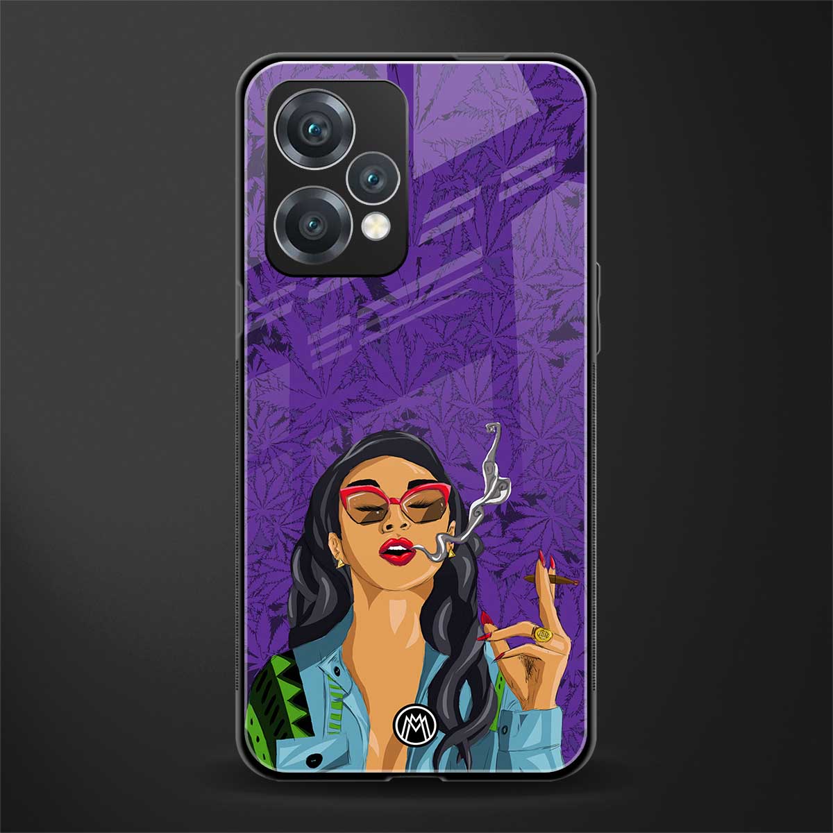 purple smoke back phone cover | glass case for oneplus nord ce 2 lite 5g