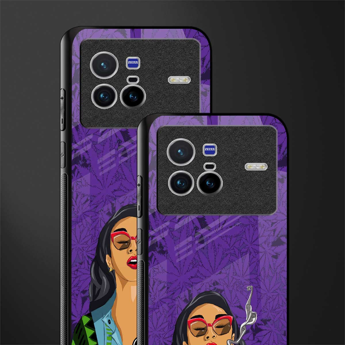 purple smoke glass case for vivo x80 image-2