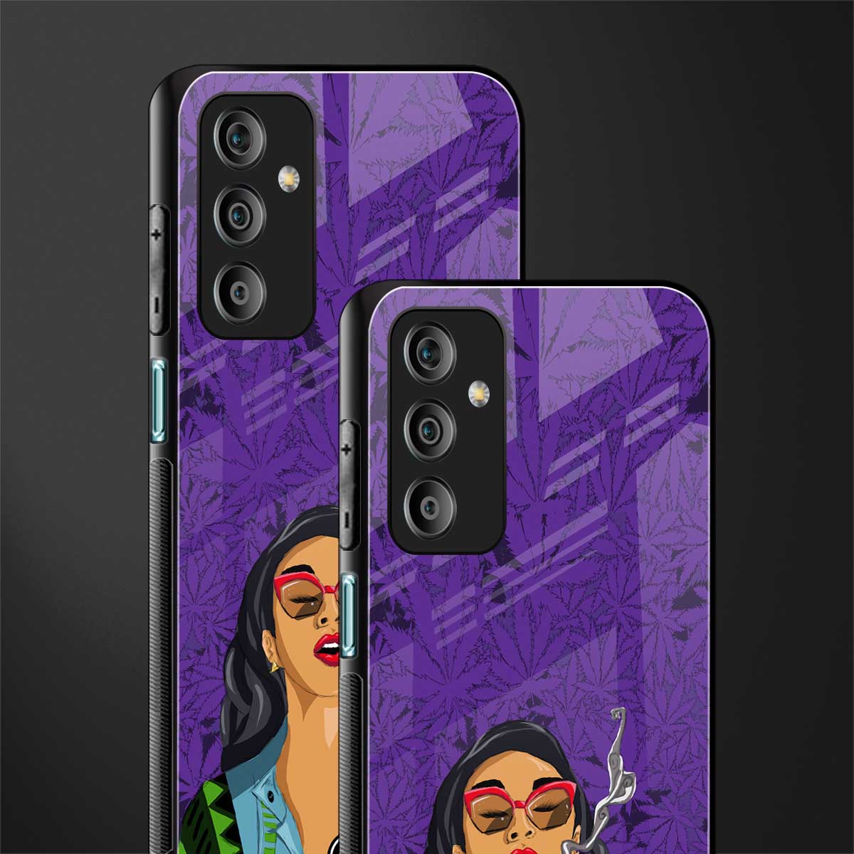 purple smoke back phone cover | glass case for samsung galaxy f23 5g